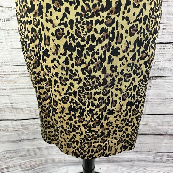 J Crew No. 2 Pencil Skirt size 0 Leopard Cheetah Straight Knee Stretch Career - Picture 4 of 7